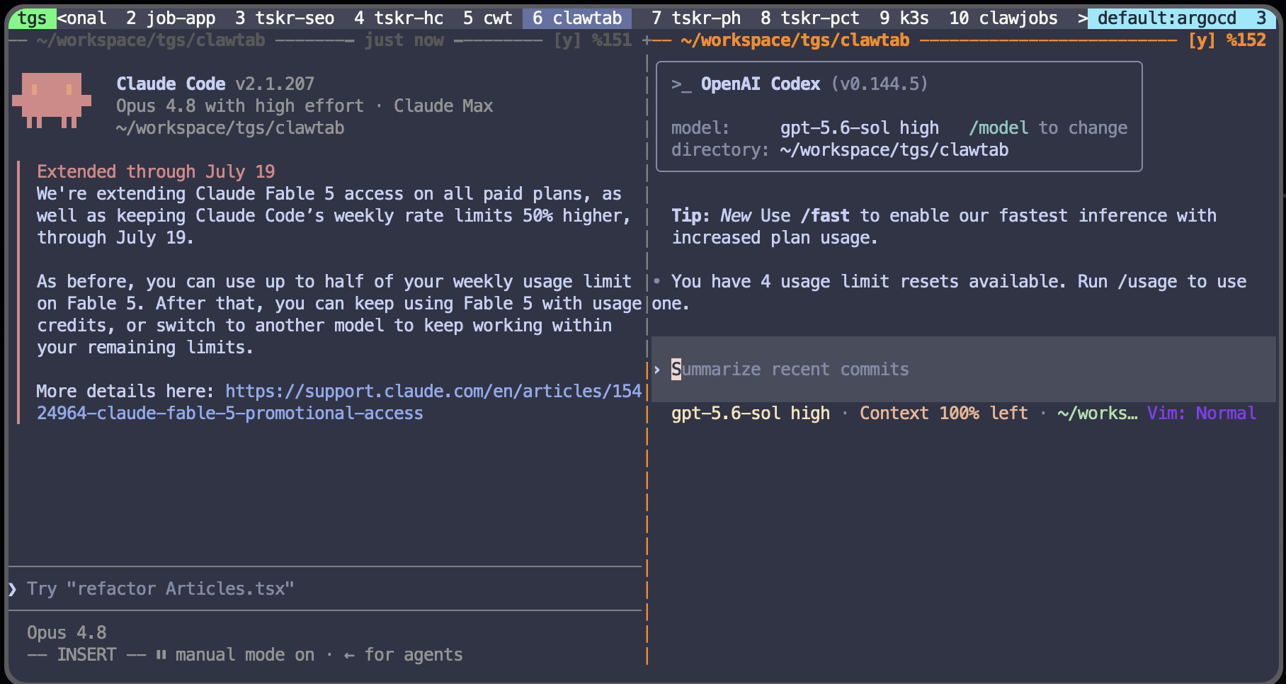 Run Claude Code and Codex CLI in tmux Without File Conflicts