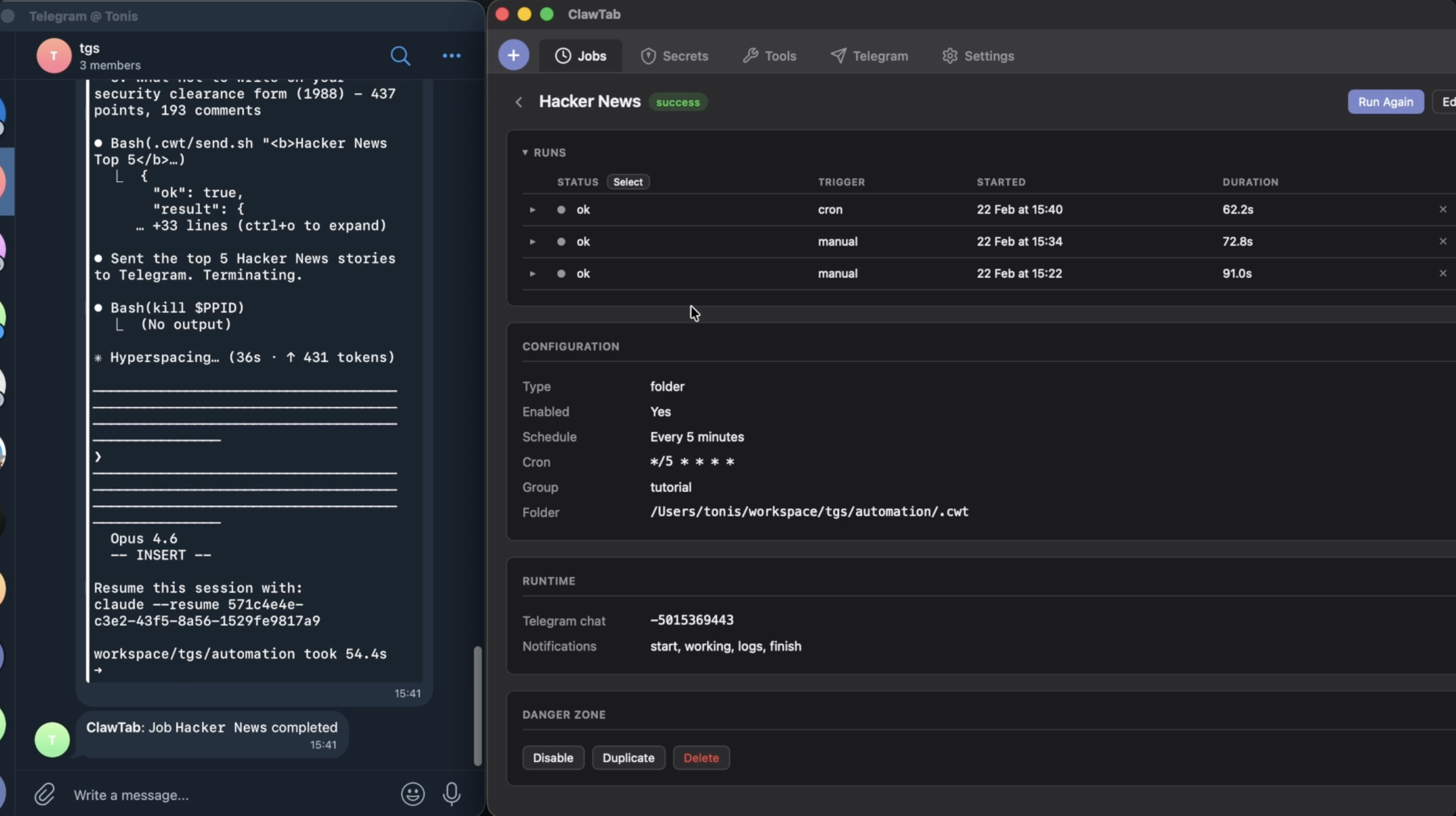 Full Claude Code output in Telegram